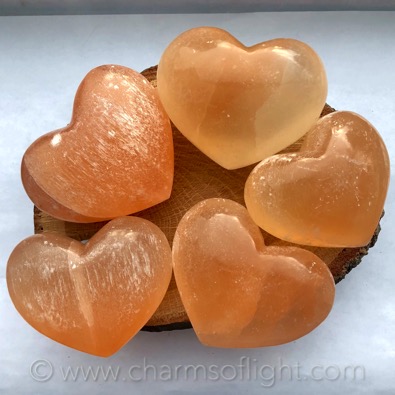 Orange Selenite Gemstone Heart